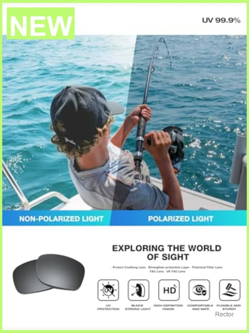 Polarized Sports Sunglasses TR90 Frame for Cycling Running Fishing Driving